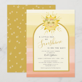 Cute Boho Rainbow Ray of Sunshine Baby Shower Inbjudningar