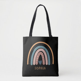Cute Boho Rainbow Rosa Pastel Tote Bag Tygkasse