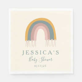 Cute Boho Rainbow Simple Baby Shower Anpassningsba Pappersservett