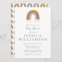 Cute Boho Rainbow Simple Baby Shower