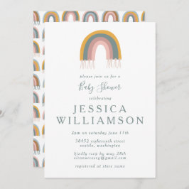 Cute Boho Rainbow Simple Baby Shower Inbjudningar