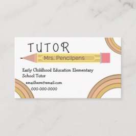 Cute Boho Rainbows Tutor Teacher Visitkort