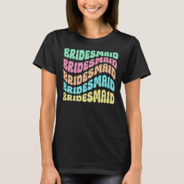 Cute Boho Retro Bachelorette Party Bridesmaid T Shirt