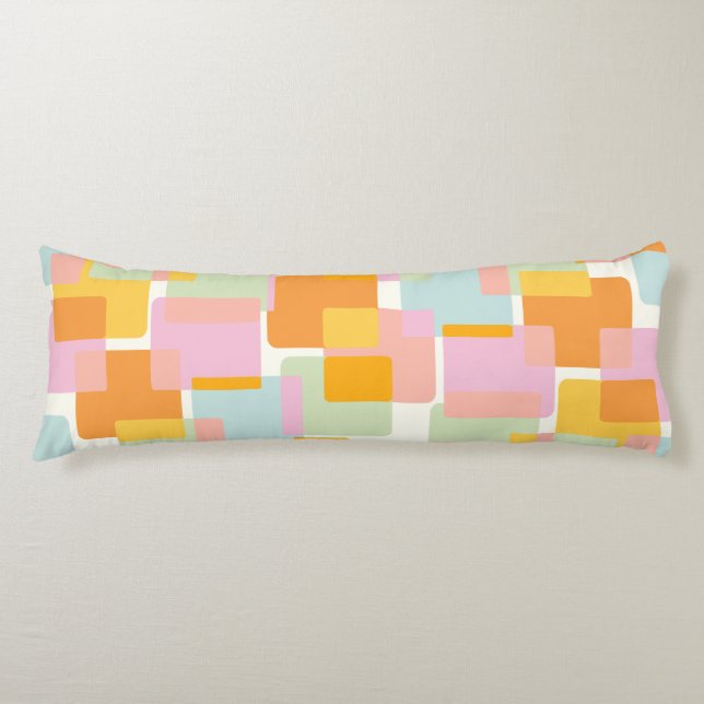Cute Boho Retro Pastel Geometric Shape Art Kroppskudde (Framsidan)