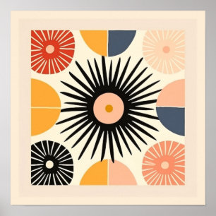 Cute Boho Retro Sol Colorful Poster