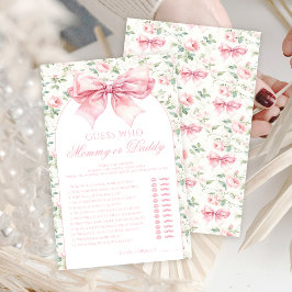 Cute boho rosa bow blommigt flicka duschspel