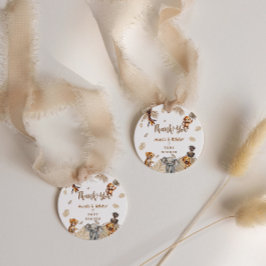 Cute Boho Safari Animals Baby Shower Tack Gåvor Etiketter