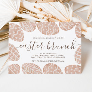Cute boho Scandi Påskägg jagar brunch Inbjudningar