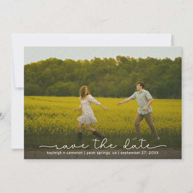 Cute Boho Script Modern Save The Date Card Spara Datumet (Framsida)
