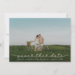 Cute Boho Script Modern Save The Date Card Spara Datumet