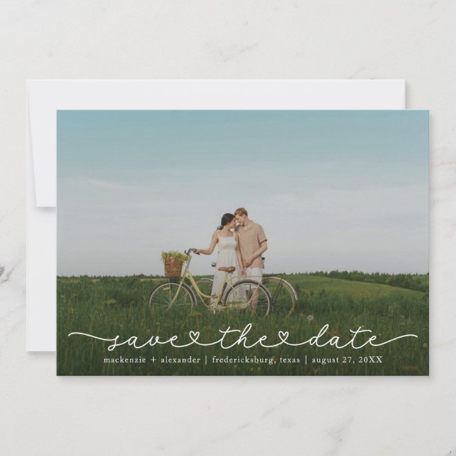 Cute Boho Script Modern Save The Date Card Spara Datumet (Framsida)