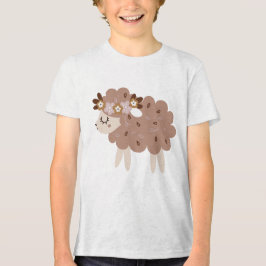Cute Boho Sheep with Floral Crown Pastel Nursery  T Shirt
