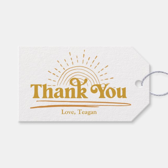 Cute Boho Sol Tack Presentetikett (Framsidan (Horisontell))