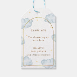 Cute Boho Star Cloud Arch Boy Shower Presentetikett