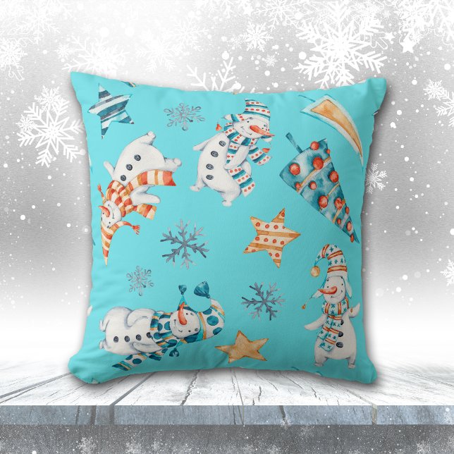 Cute Boho Stil Snögubbar Mönster Kudde (Skapare uppladdad)