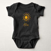 Cute boho sun monogram name baby boy bodysuit