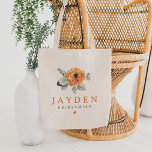 Cute Boho Terracotta Blommigt Bridesmaid Bröllop Tygkasse<br><div class="desc">Den här bruden har söta blommigtar av teracotta med vattenfärg och ett enkelt serif-teckensnitt. Så söt och enkelt för en botanisk boho eller faller bröllop.</div>