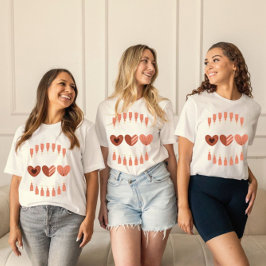 Cute Boho Valentines day Hearts T Shirt