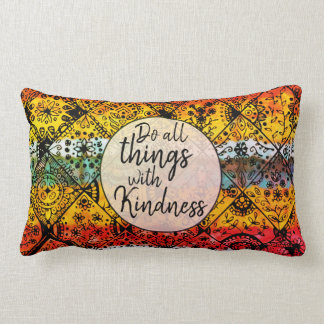 Cute Boho Watercolor Kindness inspirationsoffert Lumbarkudde