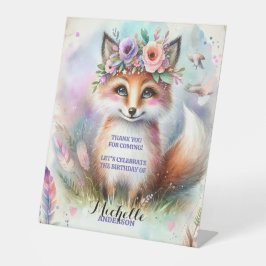 Cute Boho Watercolor Woodland Fox Födelsedagsfest