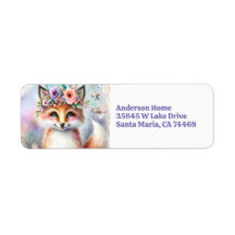 Cute Boho Watercolor Woodland Fox Födelsedagsfest