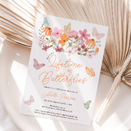 Cute boho wildblommor butterflies möhippa inbjudningar