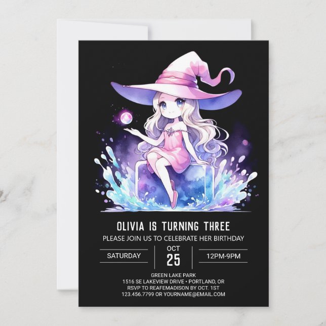 Cute Boho Wizard Birthday Inbjudningar (Framsida)
