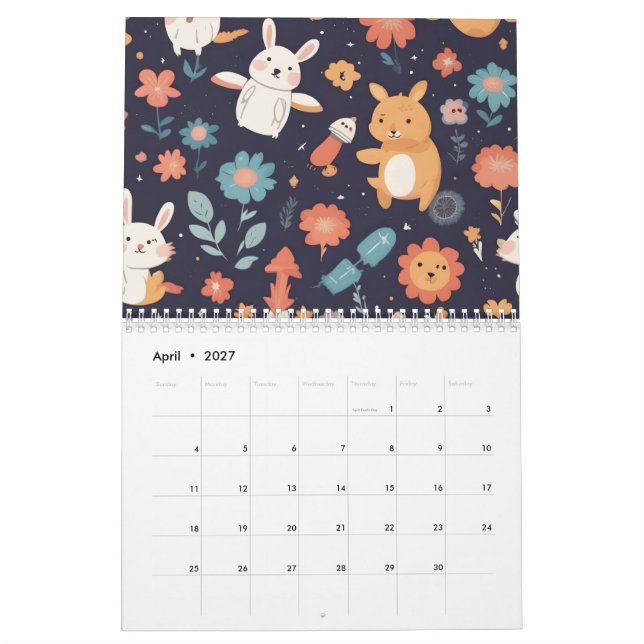 Cute Boho Woodland Animal Teepee Kids  Kalender (Apr 2027)