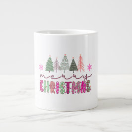 Cute Boho Xmas Tree Sublimation Design Jumbo Mugg