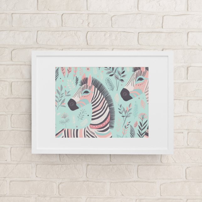 Cute Boho Zebra Animal Safari Baby Room Wall Art Poster (Skapare uppladdad)