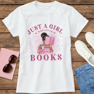 Cute Bok Älskare är bara en flicka som Kärlek Boka T Shirt