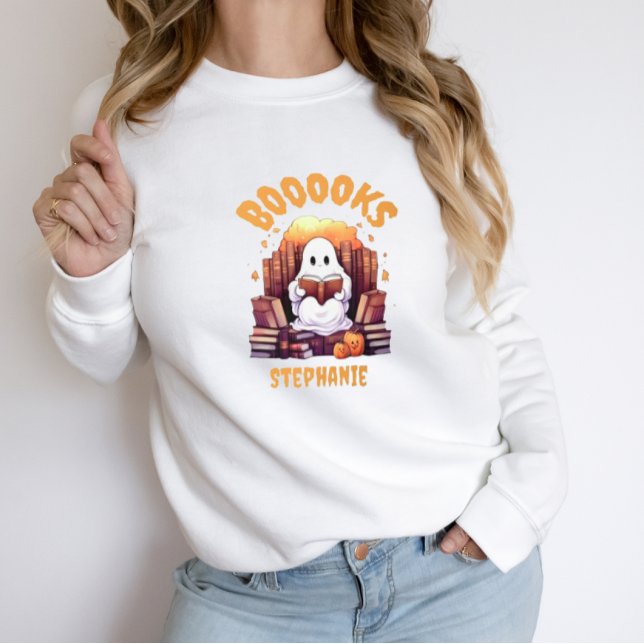 Cute Bok Älskare Halloween Ghost Lärarbibliotek T Shirt (Skapare uppladdad)