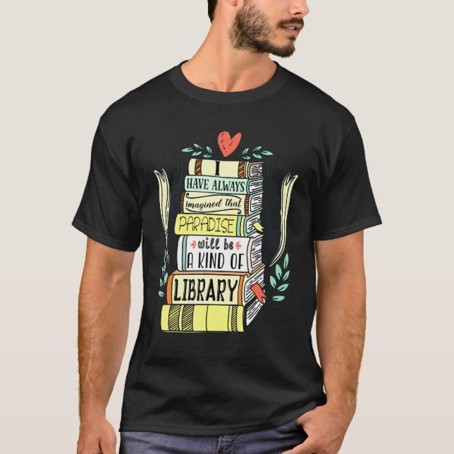 Cute Bok Bibliotek Reader-biblioteksdesign T Shirt (Framsida)