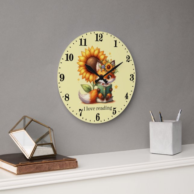 Cute bok fox lägga till text som läser klocka (Kontor)