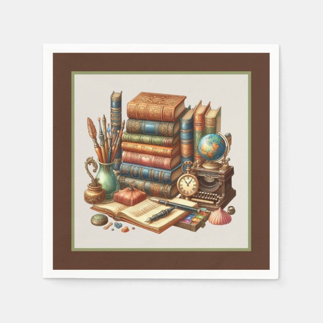 Cute bok klubb party pappersservett (Framsidan)