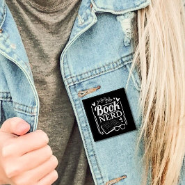 Cute Bok Nerd Bok Älskare Knapp