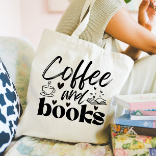 Cute Bok och kaffe Älskare Tygkasse