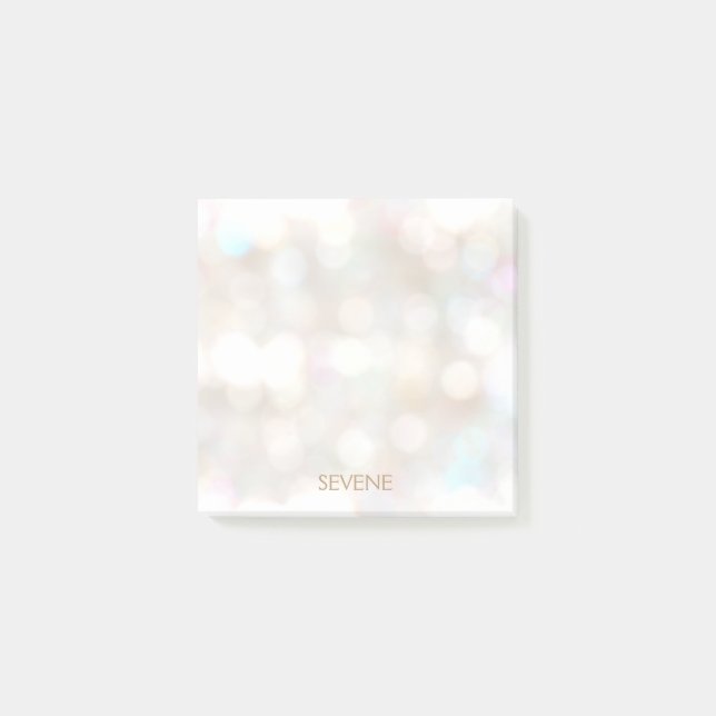 Cute Bokeh Personlig Post-it Block (Framsida)