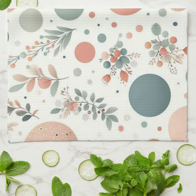 Cute Boll med Blad Kökshandduk (Vikta)