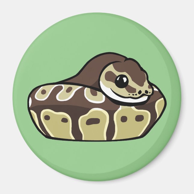 Cute Boll Python Pet Snake Teckning Fridge Magnet (Framsidan)