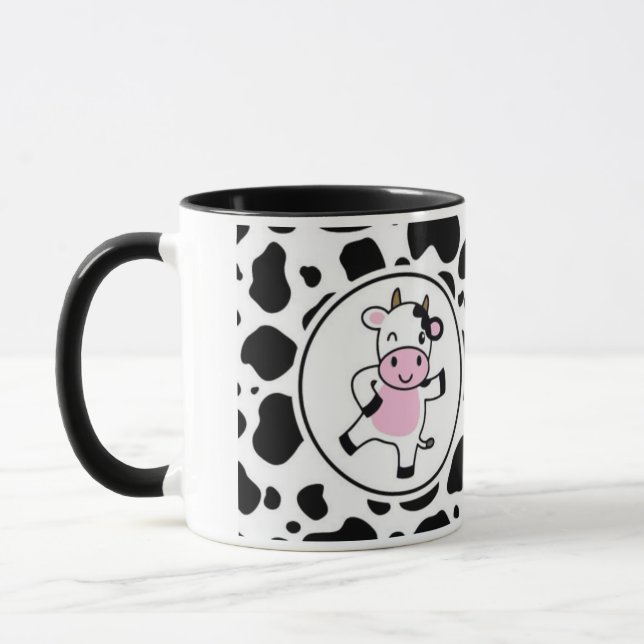 Cute “Bom Dia Muuuuu” Kawaii Cow Design Mugg (Vänster)
