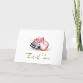 Cute Bonjour Bébé Fransk Macarons Baby Shower Tack Kort