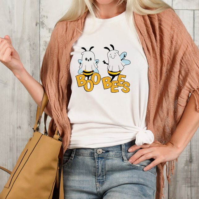 Cute Boo Bees Funny Halloween T Shirt (Have as little pun this Halloween with this clever t-shirt!)