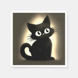 Cute Boo Black Cat Halloween Pappersservett