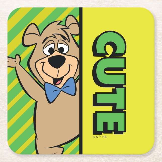 Cute Boo-Boo Bear Underlägg Papper Kvadrat (Framsidan)