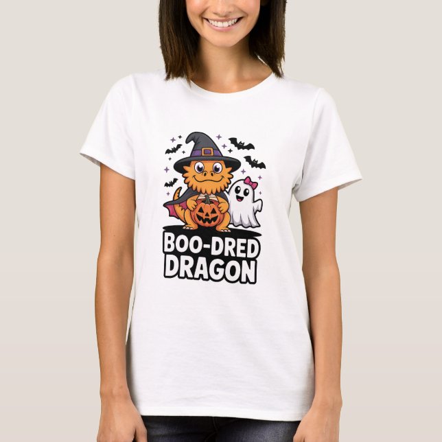 Cute Boo-Dred Dragon Halloween-design T Shirt (Framsida)