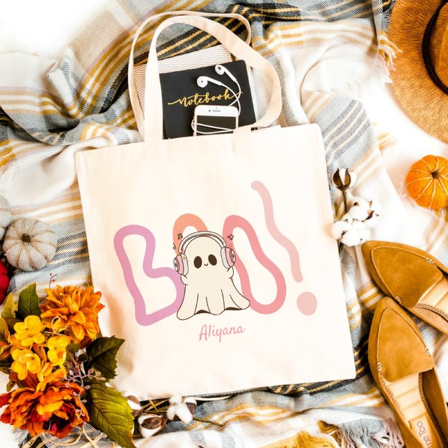 Cute Boo Ghost Colorful Halloween Tygkasse (Skapare uppladdad)