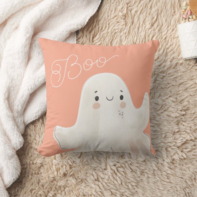 Cute Boo Ghost Dekorativ kudde Rosa (Filt)