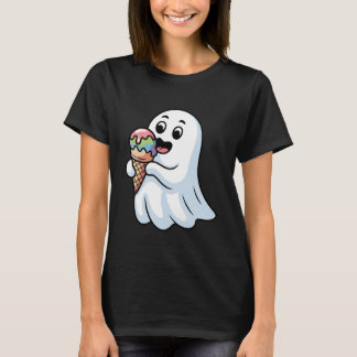 Cute Boo Ghost Eating Ice Cream Halloween Spooky C T Shirt