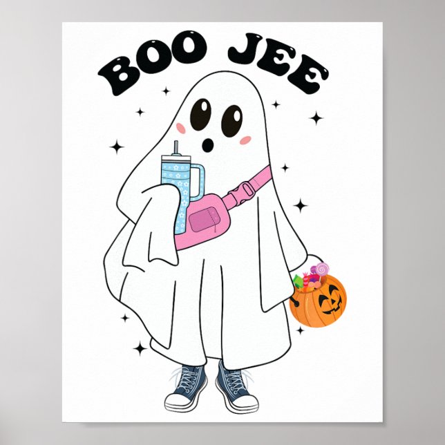 Cute Boo Ghost Funny Halloween Costume Boo Jee Gho Poster (Framsidan)